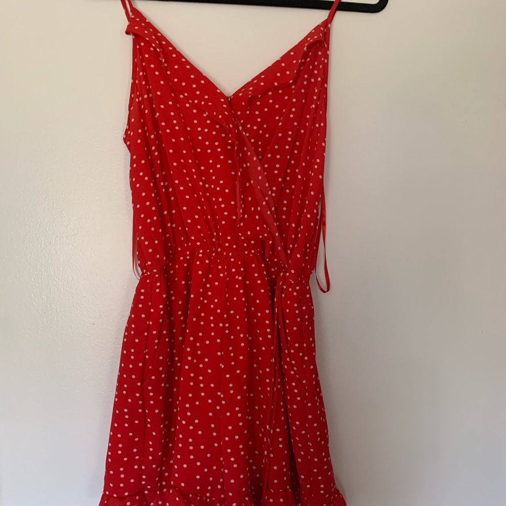 Cute red polka dot romper
